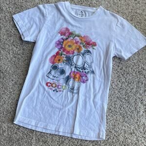 DISNEY PIXAR Coco Floral White Short sleeve T-Shirt Graphic Tee Size S